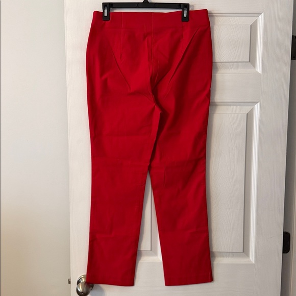 RAFAELLA Red Straight-Leg Pants size 10 brand new inseam 28” waist 32” elastic - Picture 5 of 10
